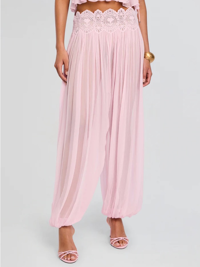 Retrofete Dreamy Chiffon Pant In Rosa